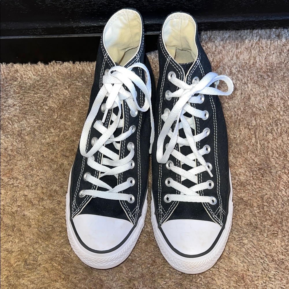 Converse Black and White High Top Sneakers - Picture 2 of 8